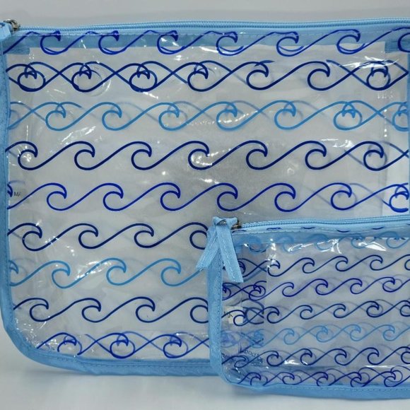 BOGG BAG DECORATIVE INSERT BAGS (SET OF 2) BLUE WAVES - Picture 1 of 3